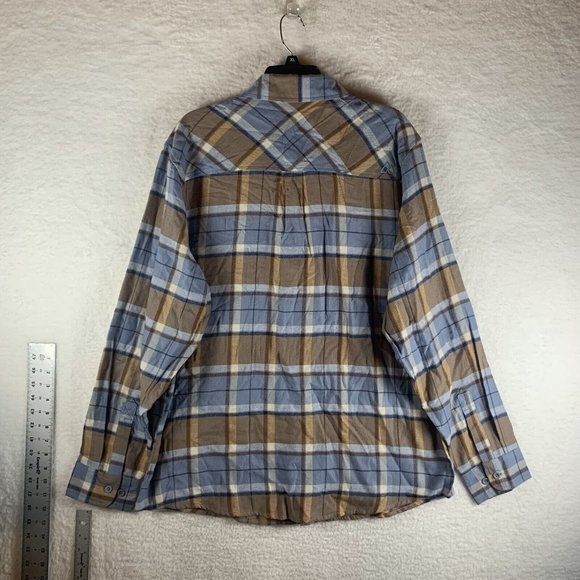 Alpine Design Shirt Men's XL Blue‎ Plaid Cotton Flannel Pleated Button-Up S8241 - Picture 2 of 8